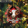 Uni Personalized Farm Name Merry Christmas Farm Plaid Acrylic Ornament (14 Breed Options)