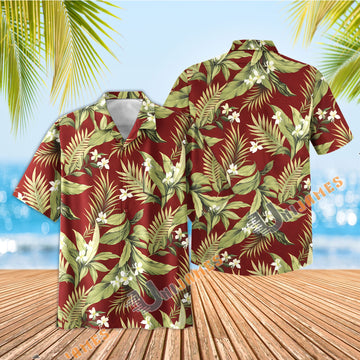 UniJames White Ginger - Red Short Sleeve Hawaiian Shirt