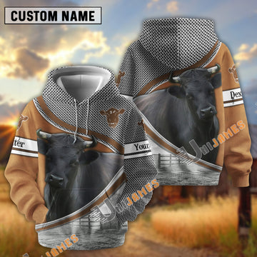 Uni Dexter Metal Pattern Personalized Name 3D Hoodie