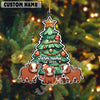 Uni Personalized Cow Family Christmas Acrylic Ornament