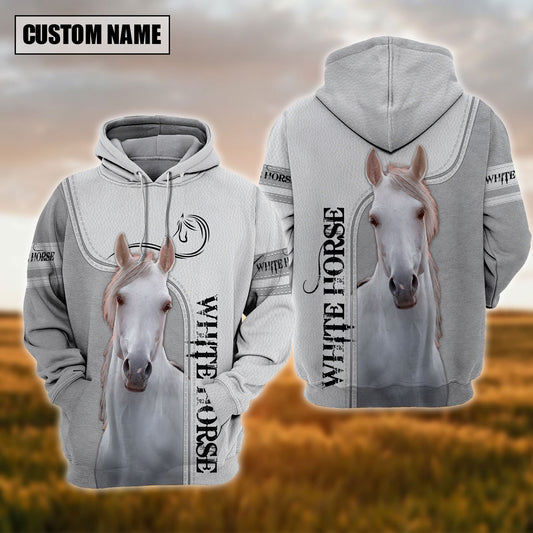 Uni White Horse Lover 3D Printed Hoodie