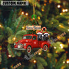 Uni Personalized Black Angus Ornament – Red Christmas Truck & Farm Name Custom Shape Acrylic Ornament