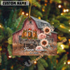Uni Personalized Rustic Barn Black Angus Christmas Acrylic Ornament