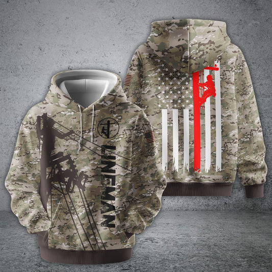 UniJames Electrician & Lineman Hoodie T Shirt Sweatshirt For Men And Women