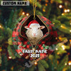 Uni Personalized Farm Name Merry Christmas Farm Plaid Acrylic Ornament (14 Breed Options)