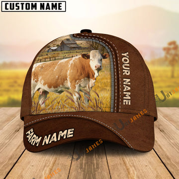 Uni Simmental Personalized Name And Farm Name Cap