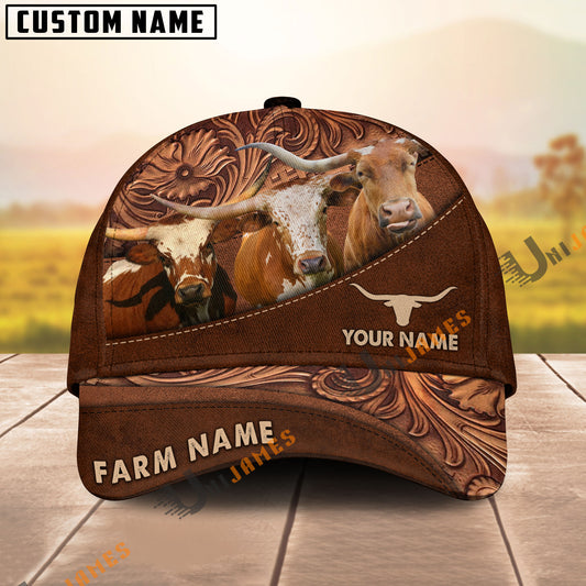 Uni Texas Longhorn Farming Life Customized Name And Farm Name 3D Classic Cap