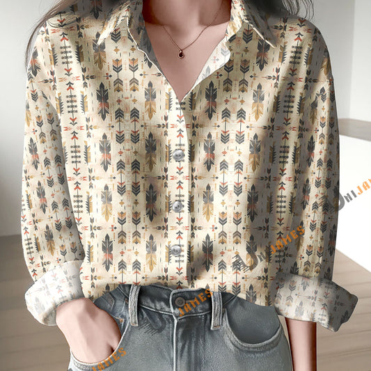 Uni Rustic Boho Tribal Pattern Casual Shirt