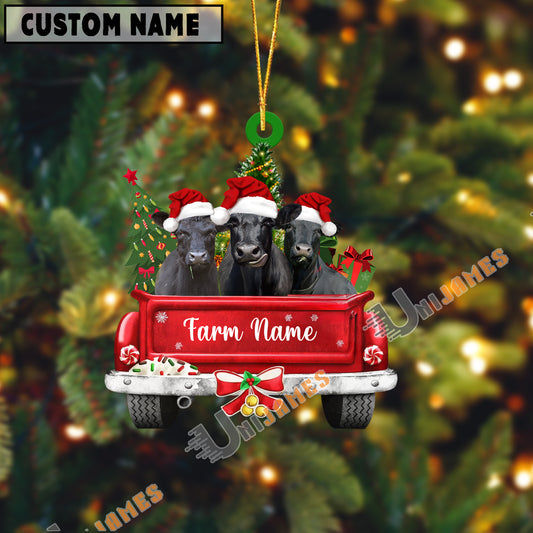 Uni Black Angus Christmas Car Custom Shape Acrylic Ornament