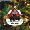 Uni Personalized Dexter Moo-ry Christmas Barn Acrylic Ornament