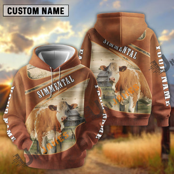 Uni Simmental Customize Name, Farm Name Brown Hoodie