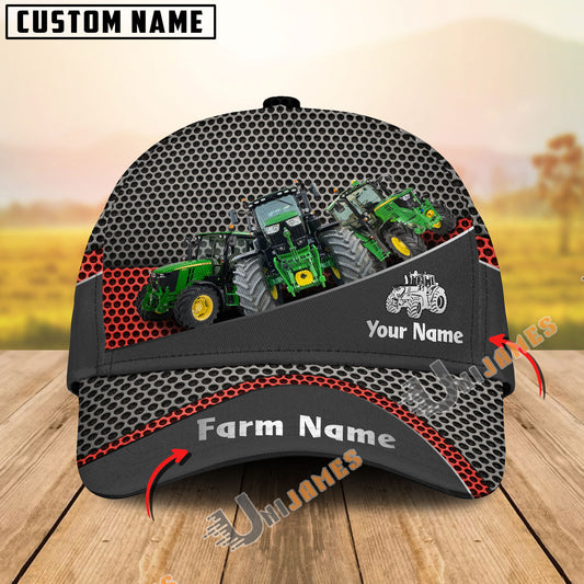 Uni Tractor Black Metal Customized Name And Farm Name Cap