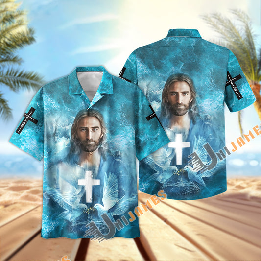 Unique Jesus Pigeon Cross Hawaiian Shirt