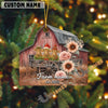 Uni Personalized Rustic Barn Black Angus Christmas Acrylic Ornament