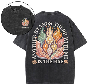 Another Stands There With Me In The Fire Christian Washed T-Shirt Sale - GuidingCross