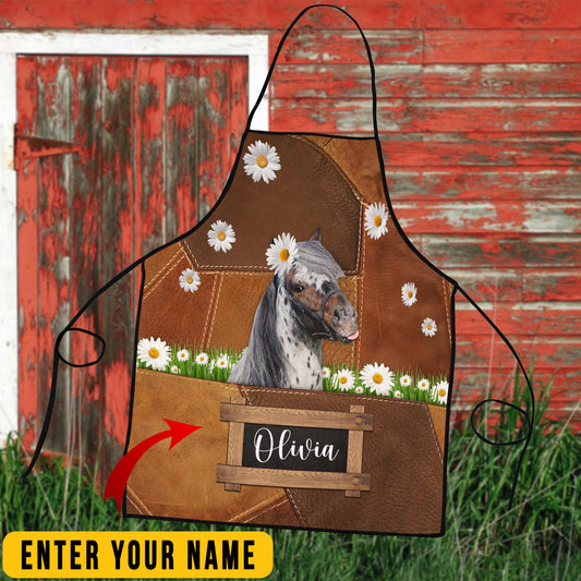 Uni Personalized Name Appaloosa Horse All Over Printed 3D Apron