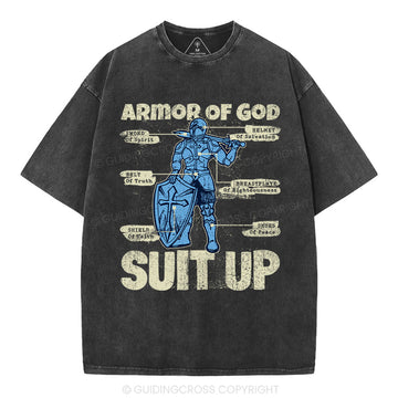Armor Of God Christian Washed T-Shirt Sale - GuidingCross