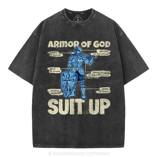 Armor Of God Christian Washed T-Shirt Sale - GuidingCross