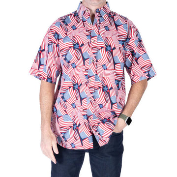 UniJames Waves of Freedom Button Down For Men