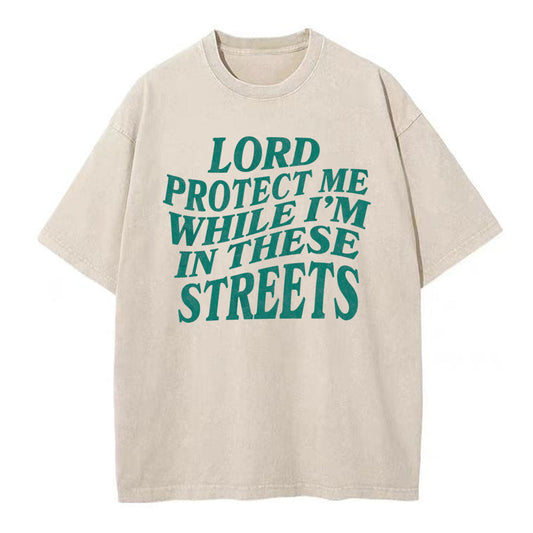 Lord Protect Me Christian Washed T-Shirt Sale - GuidingCross
