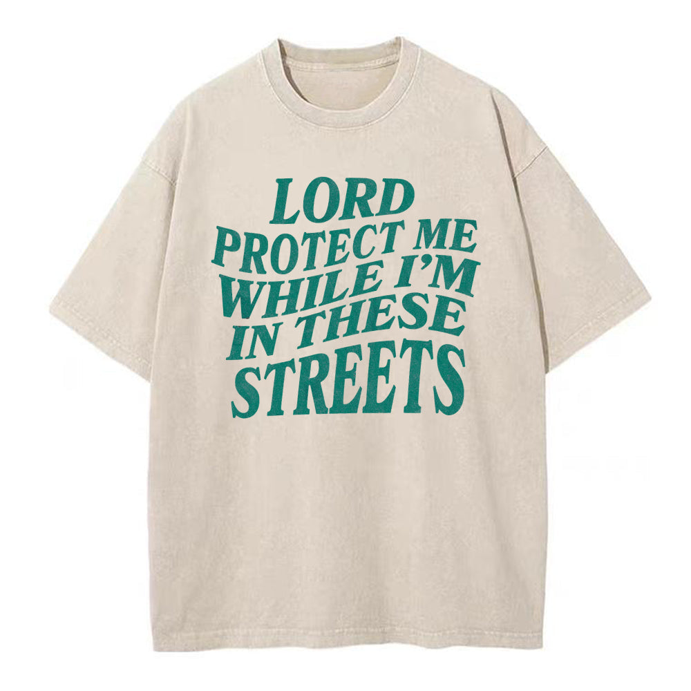 Lord Protect Me Christian Washed T-Shirt Sale - GuidingCross