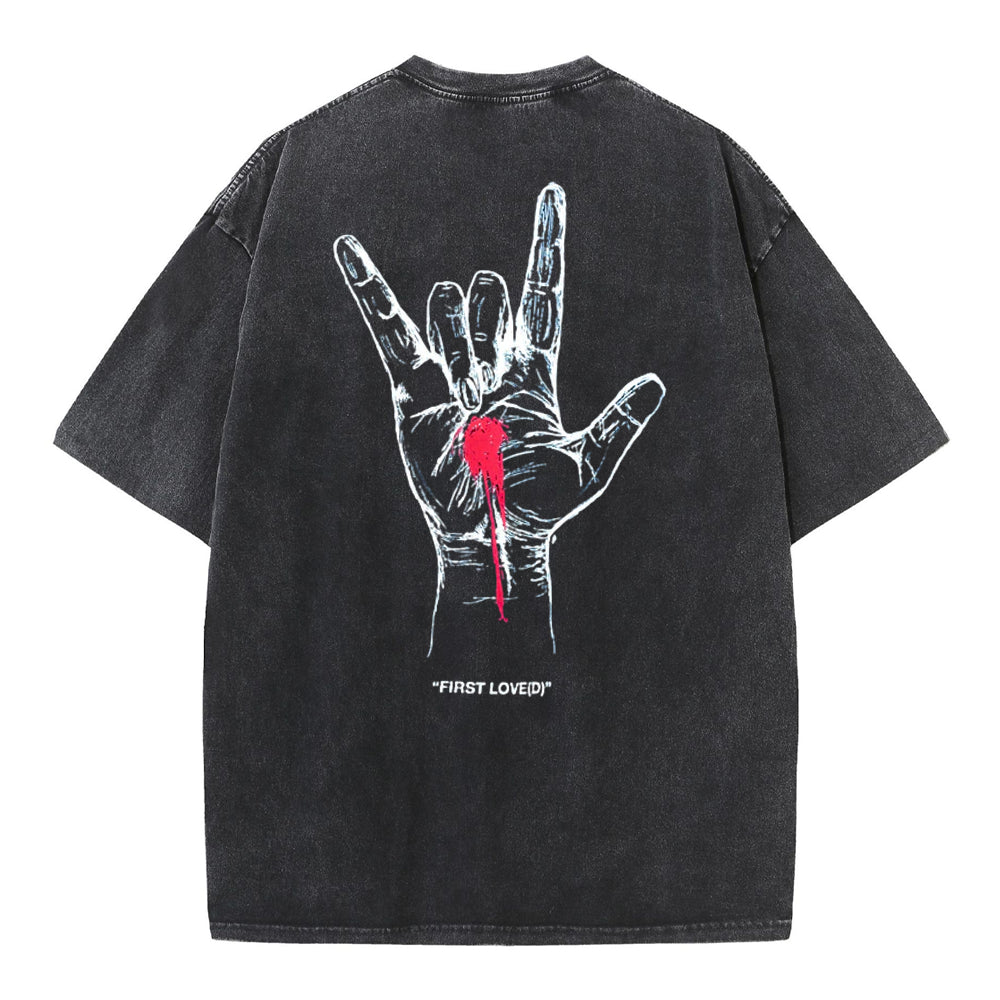 First Love Christian Washed T-Shirt Sale - GuidingCross