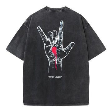 First Love Christian Washed T-Shirt Sale - GuidingCross