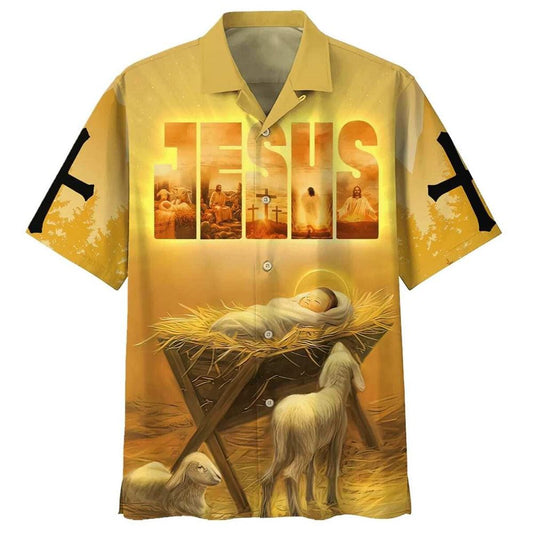 Unique Baby Jesus In A Manger Christian Jesus Religious Hawaiian Shirt