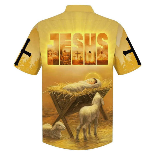 Unique Baby Jesus In A Manger Christian Jesus Religious Hawaiian Shirt