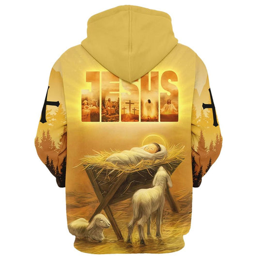 Uni Baby Jesus In A Manger Hoodies, Jesus Coming Back As A King Hoodie For Men & Women, God 3D Printed Hoodie, Christian Apparel Hoodies