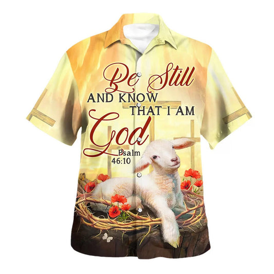 UniJames Be Still And Know That I Am God Lamb Hawaiian Shirts For Men And Women - Christian Hawaiian Shirt - Hawaiian Summer Shirts