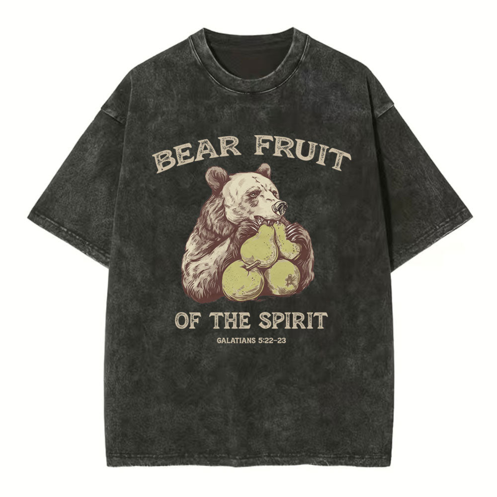 Bear Fruit Of The Spirit Christian Washed T-Shirt Sale - GuidingCross