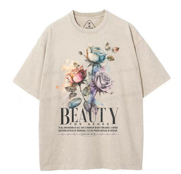 Beauty For Ashes Christian Washed T-Shirt Sale - GuidingCross