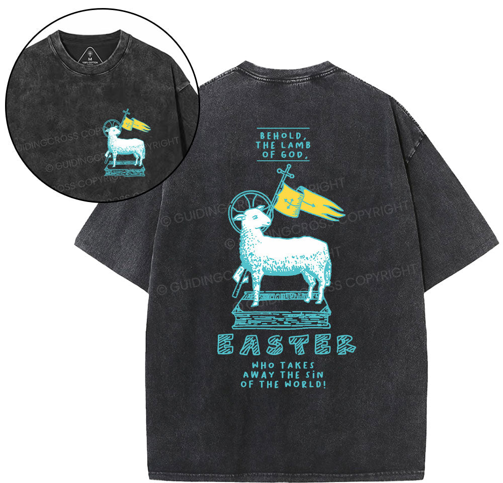 Behold The Lamb Of God Christian Washed TShirt  