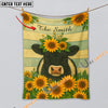 UniJames Sunflower Cattle On Farm Personalized Name Blanket