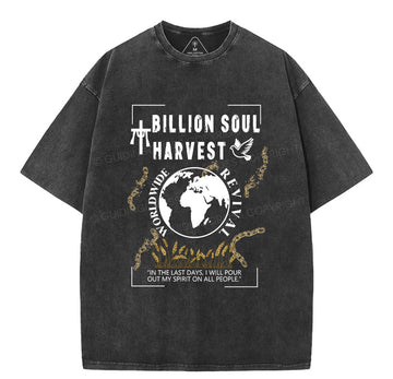 Billion Soul Harvest Christian Washed TShirt  