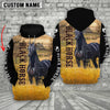 Uni Personalized Name Black Horse 3D Hoodie