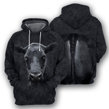 Black Angus Cattle 3D All Over Printed Hoodie