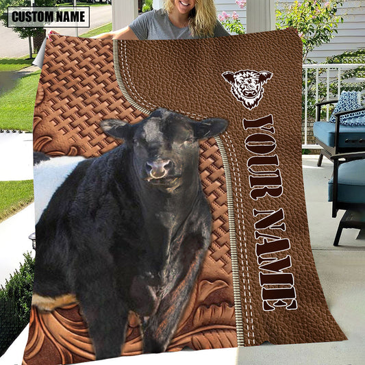 Uni Belted Galloway Farming Pattern Customized Name 3D Blanket