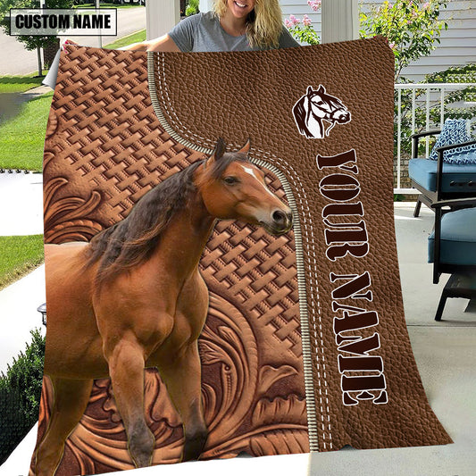 Uni Horse Farming Pattern Customized Name 3D Blanket