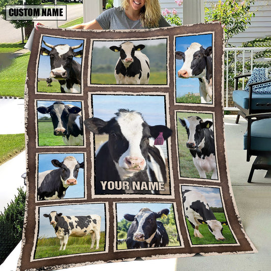 Uni Custom Name Holstein Frame Blanket