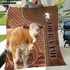 Uni Simmental Farming Pattern Customized Name 3D Blanket