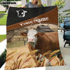 Uni Simmental Cattle On The Field Customized Name 3D Blanket