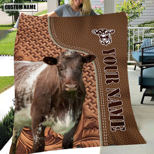 Uni Shorthorn Farming Pattern Customized Name 3D Blanket