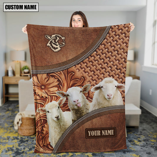 Uni Sheep Happiness Customized Name 3D Blanket