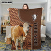 Uni Simmental Farming Pattern Customized Name 3D Blanket