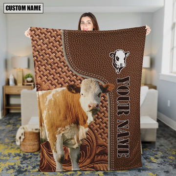 Uni Simmental Farming Pattern Customized Name 3D Blanket