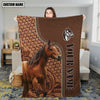 Uni Horse Farming Pattern Customized Name 3D Blanket