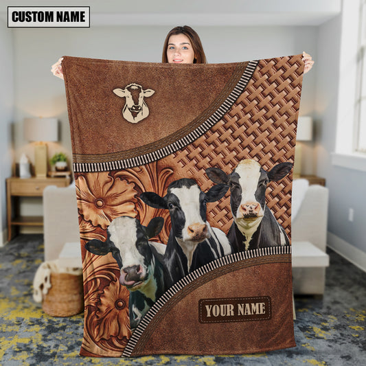 Uni Holstein Happiness Customized Name 3D Blanket