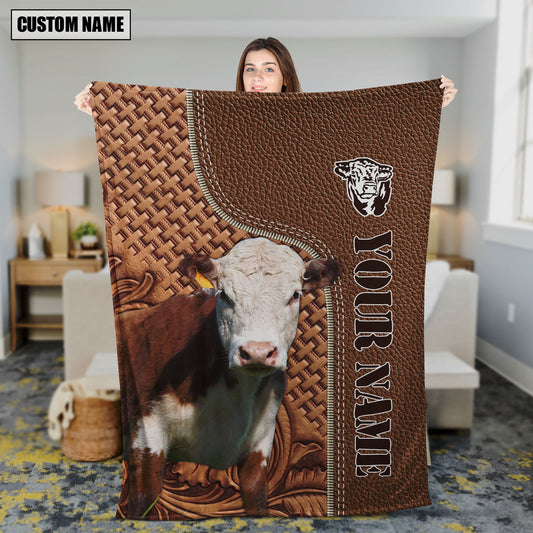 Uni Hereford Farming Pattern Customized Name 3D Blanket